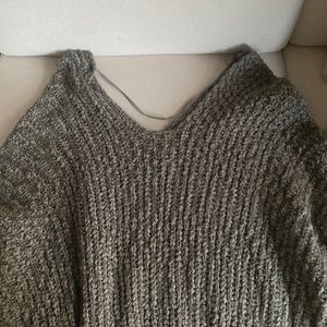 Oversized, off the shoulder sweater